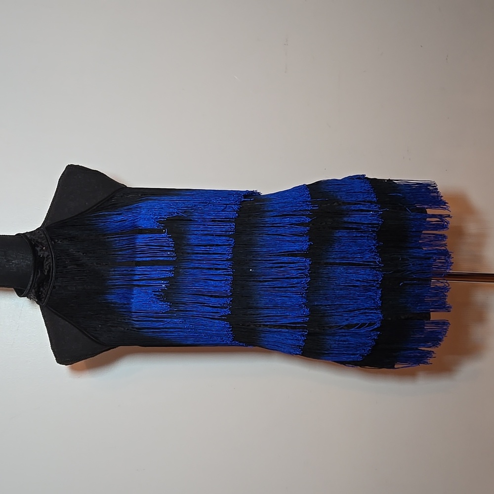 Weissman Black & Blue Fringe Flapper Dance Costume Dress